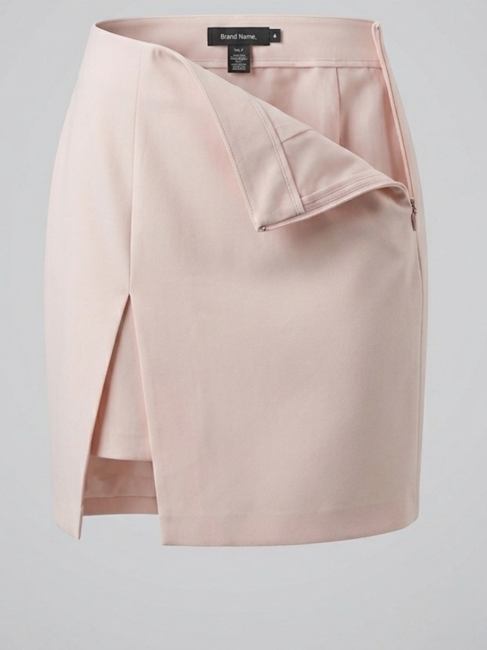 White House Black Market Peach Pencil Skirt Size 4 Soft Blush Front Slit Lined